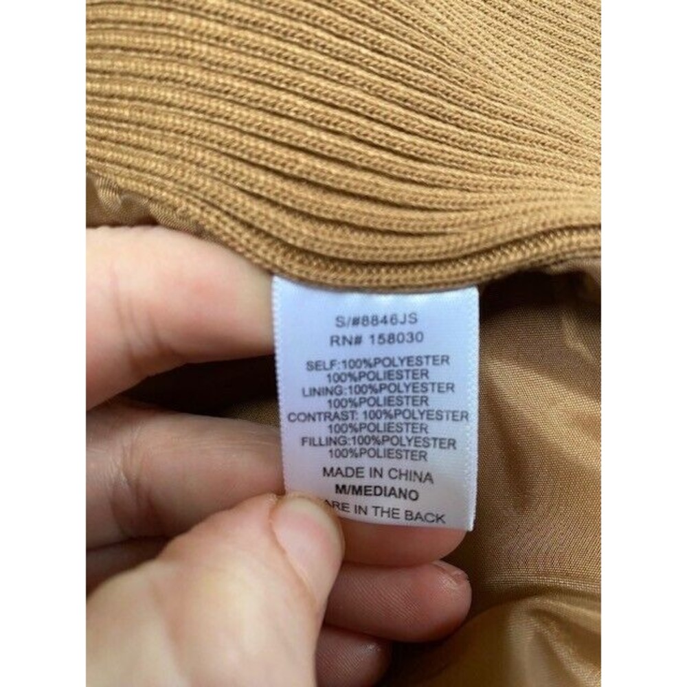 Love Tree Diamond Quilted Jacket Women’s Size M Brown Full Zip Lined Pockets - Picture 13 of 14